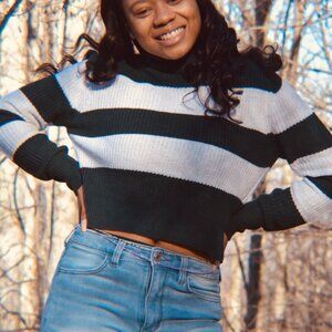 Striped Turtleneck Sweater